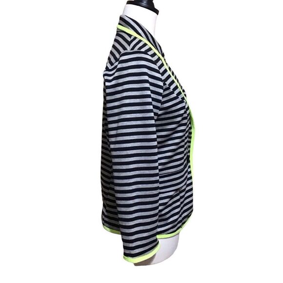 Olsenboye Black Gray Striped Blazer M - Picture 3 of 7